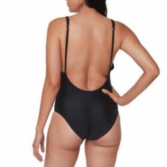 Bar III Deep Plunge V-Wire One-Piece Swimsuit Size Small Black - Picture 7 of 10